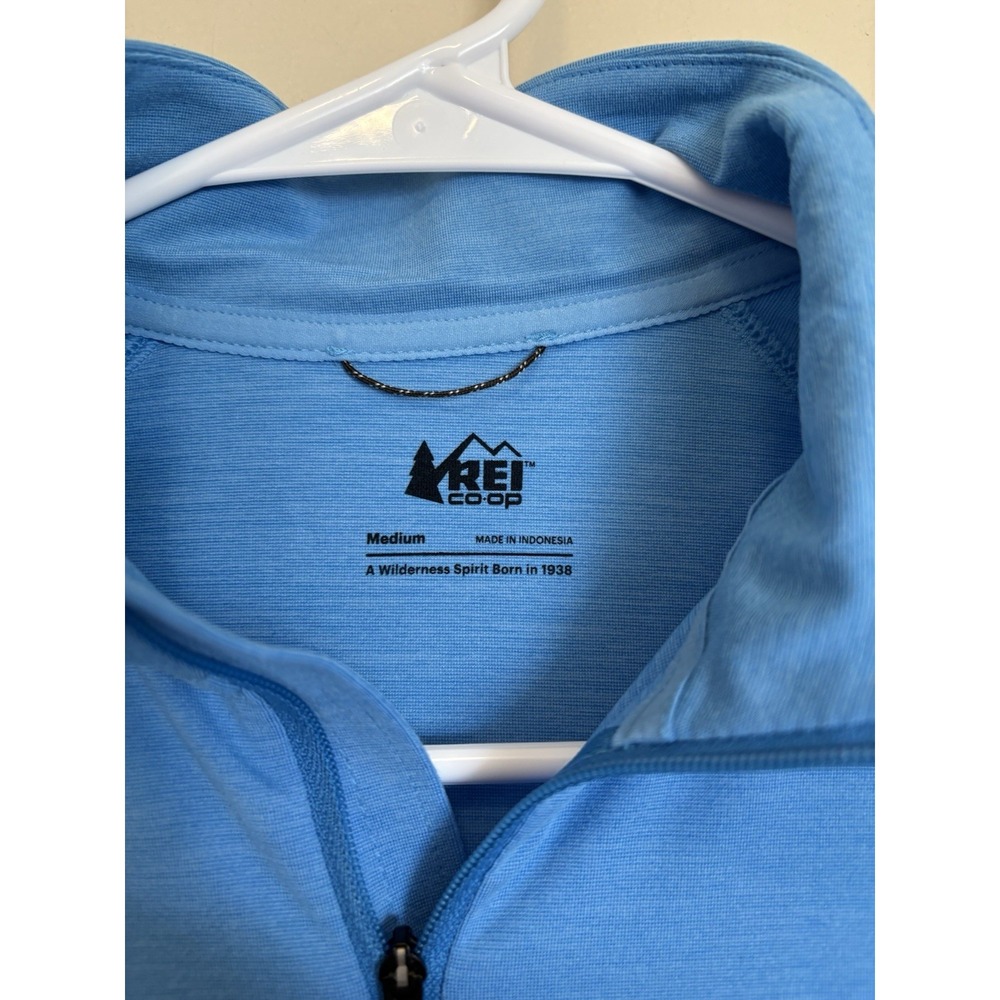 REI Coop Top Womens M Blue Active Pursuits Quarter-Zip Long Sleeve Thumbholes - Picture 4 of 7